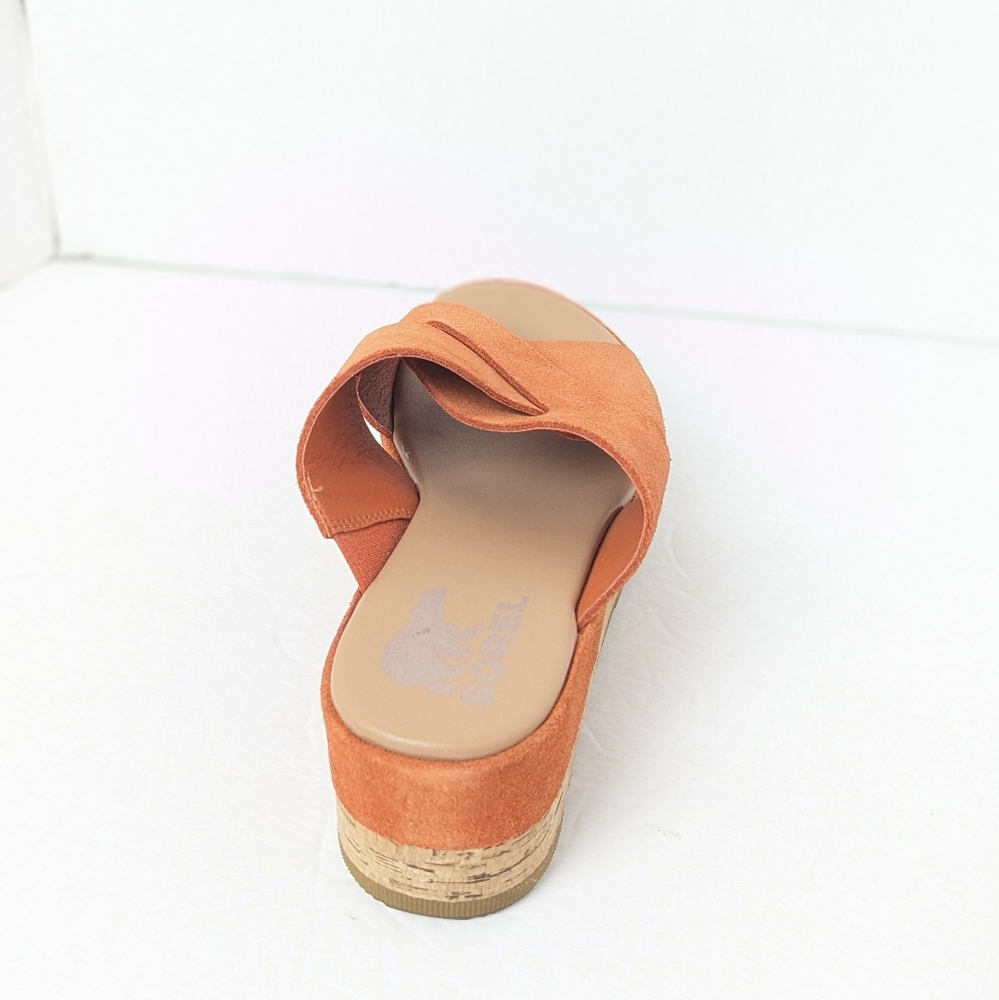 Sorel Orange Suede Cameron Sandals - Picture 5 of 16